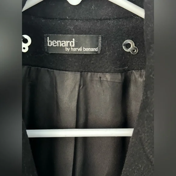 Vintage Coat Made in USA Harve Bernard Women’s Black Ember Wool Coat Sz 6 - Picture 6 of 14